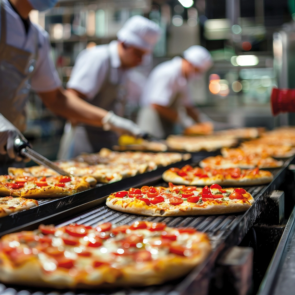 pizza production line